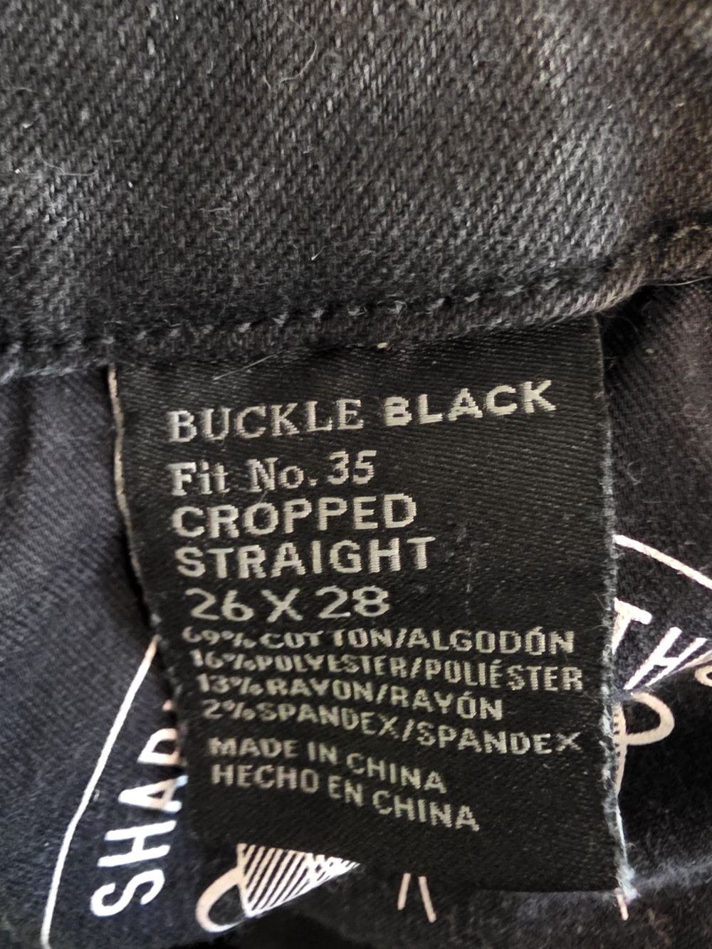 Black High-Waist Cropped Straight Jeans - Women Distressed Bottoms Buckle Fit 35 - Picture 13 of 13
